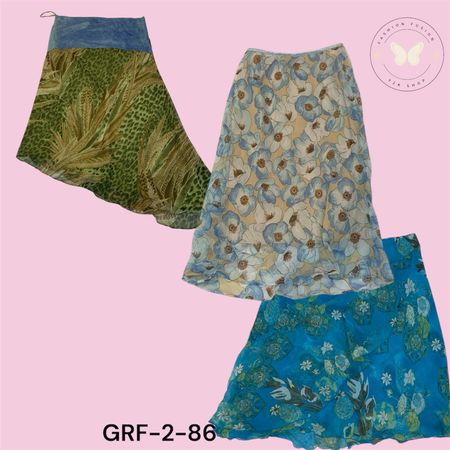 Women’s Floral Poly Printed Skirt – Summer Essential  (GRF-2-86)
