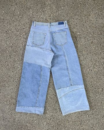 Upcycled Panelled Denim Trousers