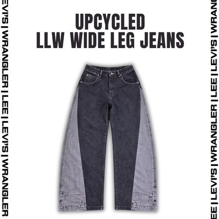 Upcycled LLW Out-Seam Wide Leg Jeans - Moq 15pcs