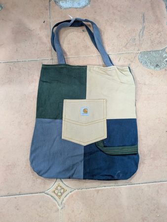 CR1296 Upcycled Carhartt Corduroy Patchwork Tote Bags