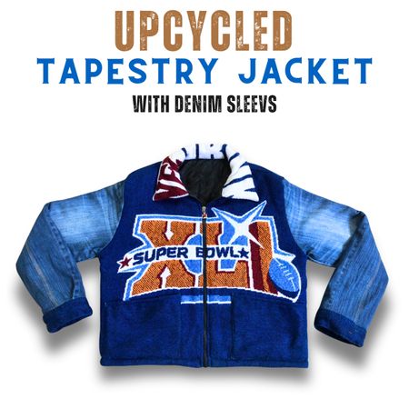 Upcycled Tapestry Jacket - With denim Sleeves (Moq 15pcs)