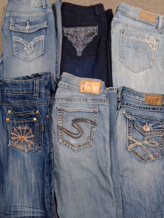 HD1355 Ladies Y2K Embellished Flared Jeans