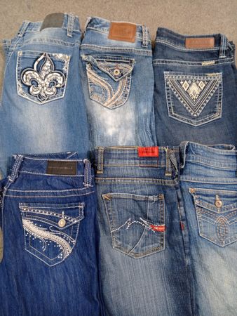 HD1353 Ladies Y2K Embellished Flared Jeans