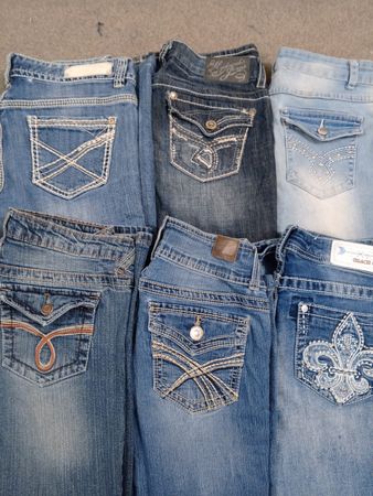 HD1351 Ladies Y2K Embellished Flared Jeans