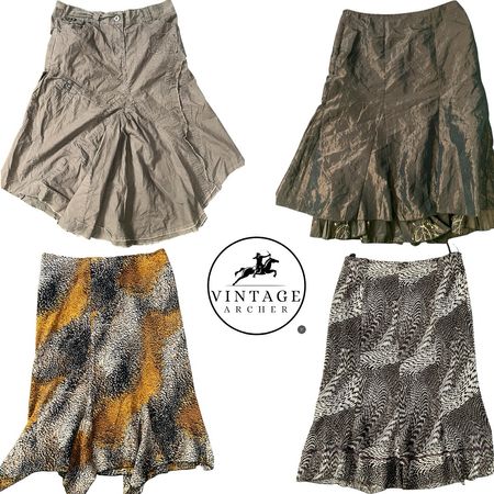 Faldas de tono terroso Y2K: 10 piezas M-9