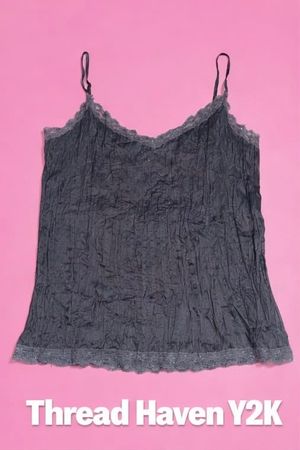 TH # 27 Y2K Camisole Silk Top with Gathered Front