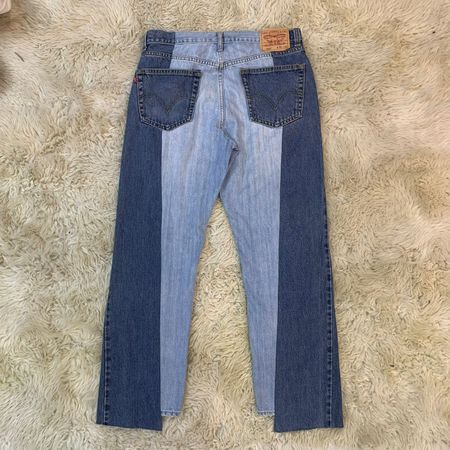 Upcycled Two-Tone Levi’s Patchwork Jeans