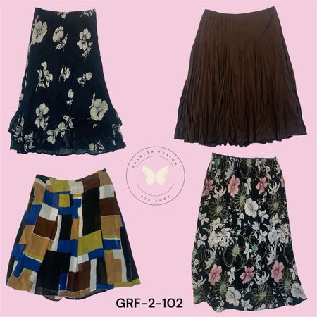 Floral Printed Poly Skirt – Midi Length | Flowy A-Line | Casual Chic (GRF-2-102)