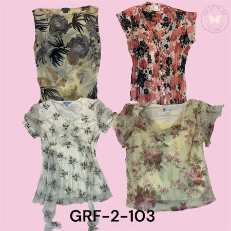 Damen Bedruckte Blumen Poly Bluse - Leicht & Stilvolles Freizeittop (GRF-2-103)