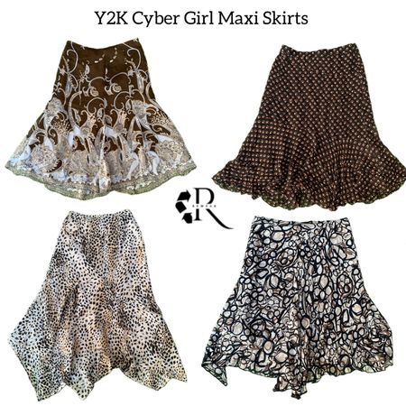 Y2K Cyber Girl Maxi skirt Rw-1558