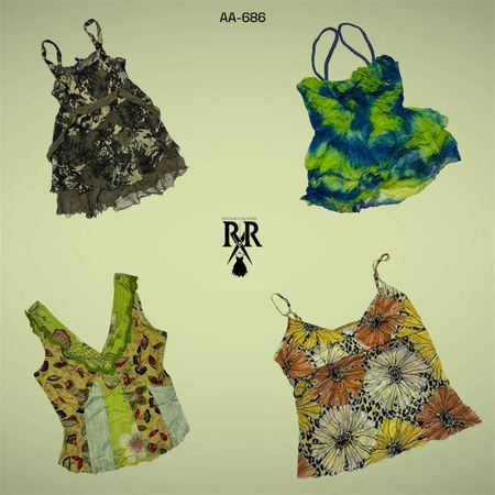 Y2K Forest Wave Mix Cami Tops (AA-686)
