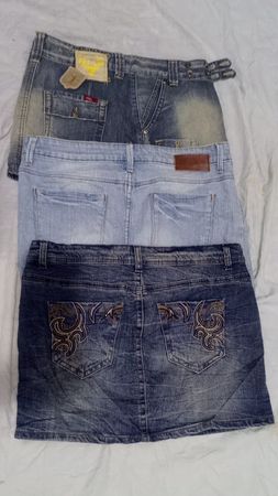 Mini denim skirts