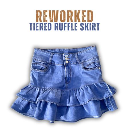 Upcycled Tiered Ruffle Denim Skirt - Moq 20