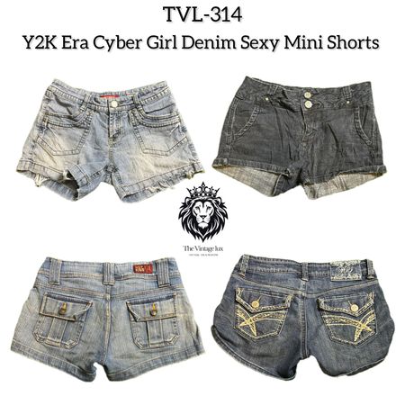 Y2K Cyber Girl Era Denim Micro Mini Shorts (TVL-314)