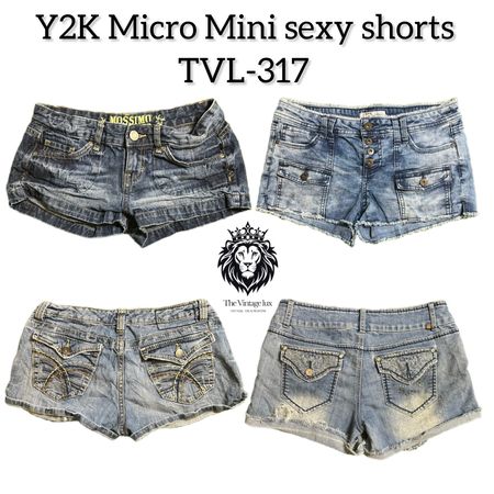 Y2K Denim Micro Mini Shorts (TVL-317)