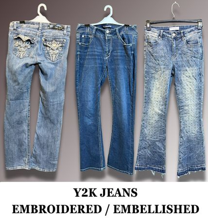 Jeans bootcut Y2k para mulheres