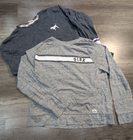 3752 - Pink , Victoria's Secret Pink Long Sleeves T-Shirts, ¼ Zip