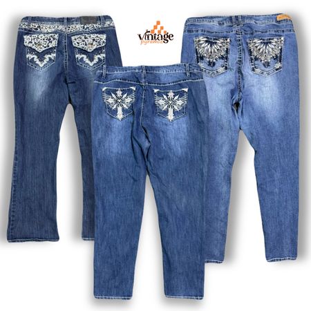 Jeans embellis Bootcut évasés Y2K VPX1255
