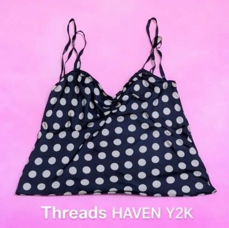 TH # 35 Y2K 2000s Débardeur en maille filet à col haut