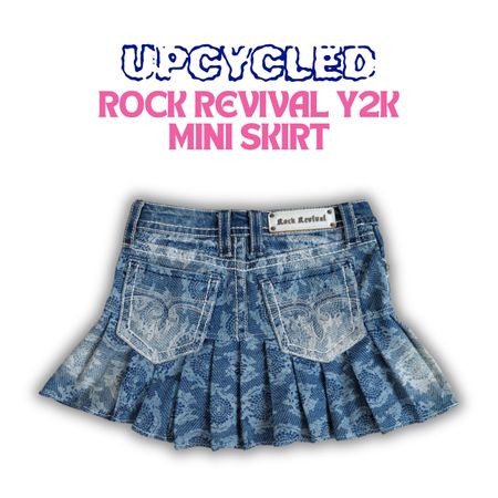 Upcycled Rock Revival Mini Skirt - moq 20pcs
