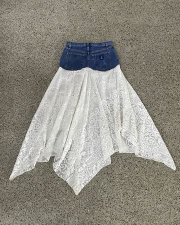 Upcycled Denim maxi skirt