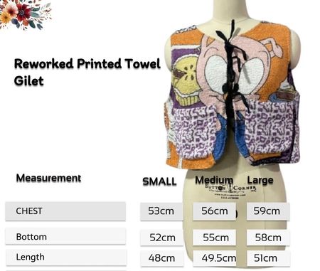 Upcycled Printed Towel Gilet