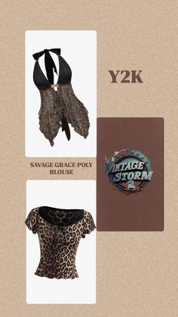 Y2K Savage Grace Poly Blouse