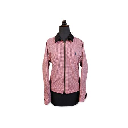 UPCYCLED POLO SHIRT SHACKET WITH COTTON LINING