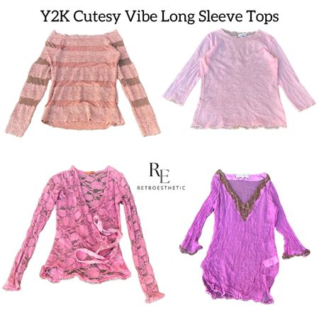 Y2K Cutesy Vibe Long Sleeve Tops RE-2772