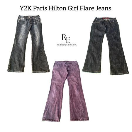 Y2K Paris Hilton Girl Denim Flare Jeans RE-2775