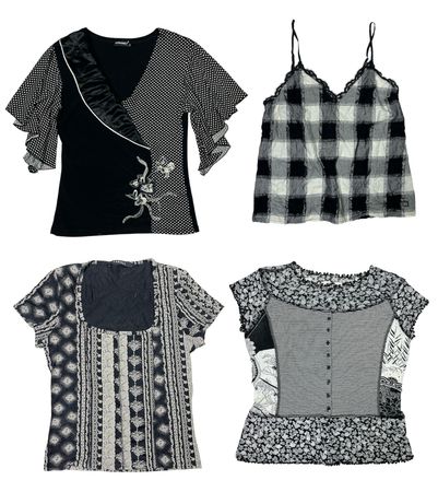 Monochrome Pattern Play Tops: TT-152