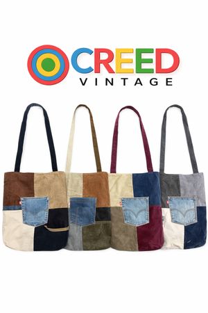 CR6607 Upcycled Corduroy Bag with Levi’s Pocket