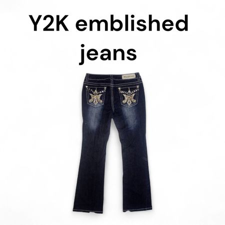 Y2K embellished jeans
