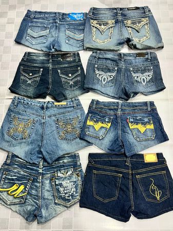 R415 Upcycled Ladies Embellished Y2k Sexy Hot Shorts