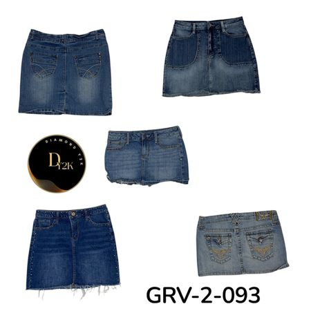 Retro 2000s Y2K Denim Mini Skirt – (GRV-2-093)
