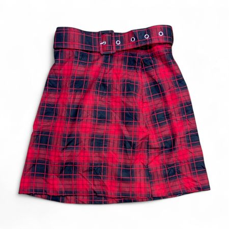 SA#425 Saia Mini Cinturada em Xadrez Bonita para Mulheres