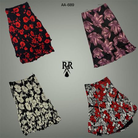 Y2K Floral Print Maxi Mix Poly Röcke (AA-689)