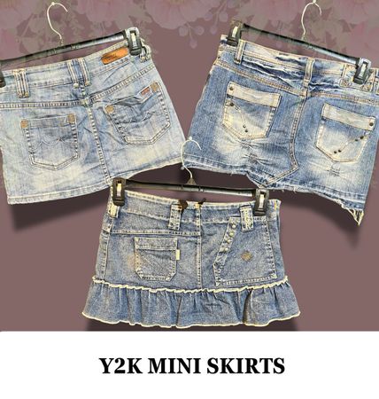 Womens Y2K Low Rise Mini Skirts