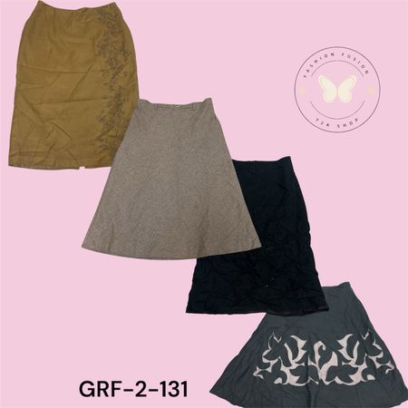 Damen Hochtaillierter Woll-Midi-Rock – Elegante Winter Bürokleidung (GRF-2-131)