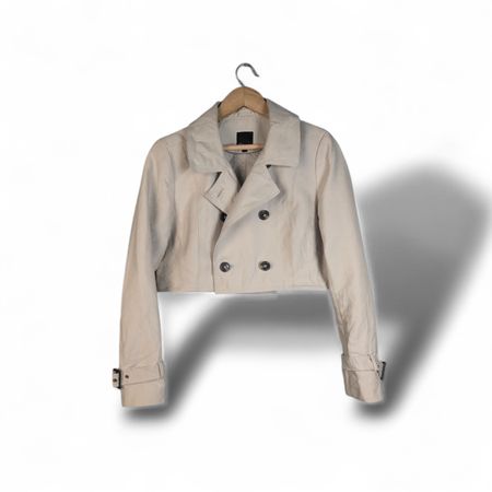 UPCYCLED CROP TRENCH COAT