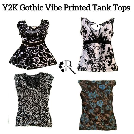 Y2K Gothic Vibe Printed Tank Tops RW-1583