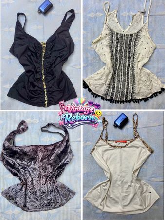 Y2K Vintage Cami & Statement Top Bundle – Mixed Styles | VR-226