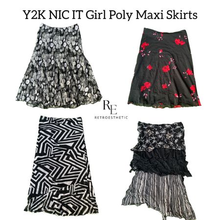 Y2k Nic IT Girl poly Maxi Skirts RE 2796