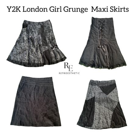 Y2k London Girl Grunge Maxi Skirts RE 2798