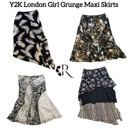Y2K London Girl Grunge Maxi Skirts Rw-1591
