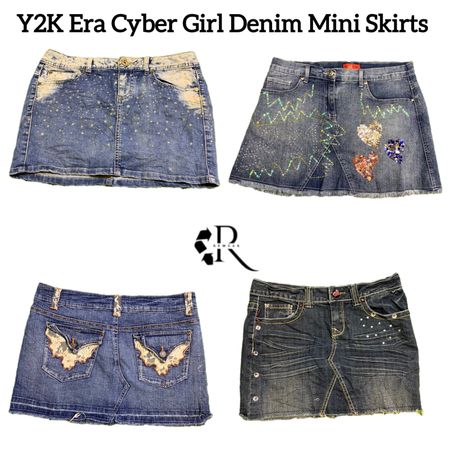 Y2k Era Cyber Girl Denim Mini Skirts Rw-1993