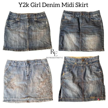 Y2k Girl Denim Midi Skirts RE 2805