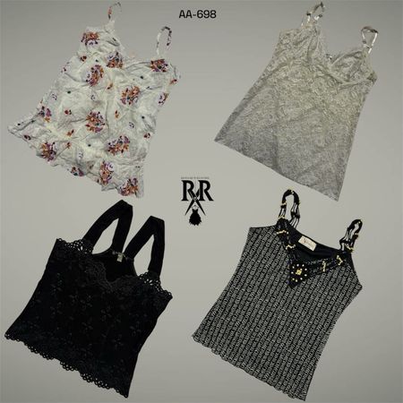 Y2K White and Black Mix Cami Tops (AA-698)