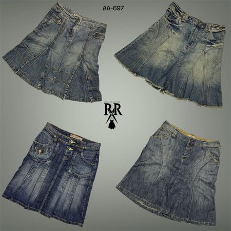 Y2K Britney Era Denim-Midi-Röcke (AA-697)