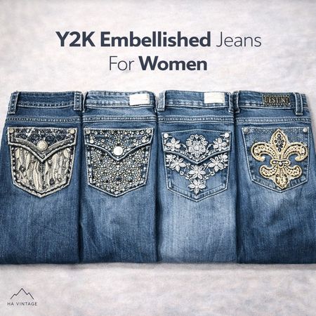 Premium Y2K Bootcut Embellished Women Jeans
